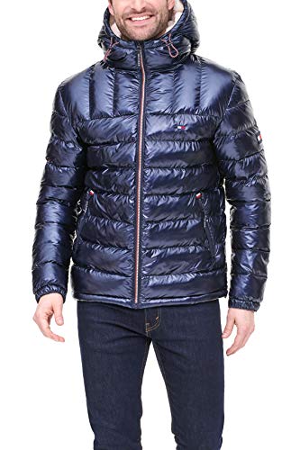 Image of Tommy Hilfiger Men's Midweight Sherpa Lined Hooded Water Resistant Puffer Jacket