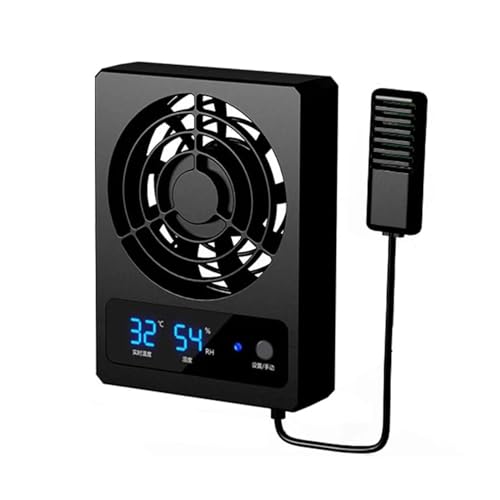 Reptile Rainforest Tank Thermometer and Hygrometer Digital Display Intelligent Control Ventilation Fan