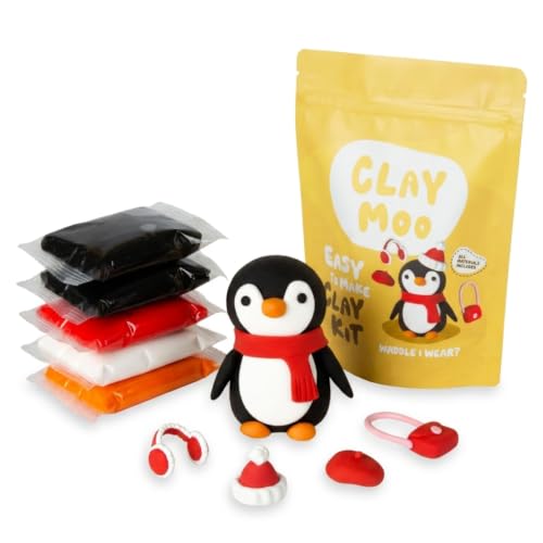 Claymoo Penguin Clay Kit – Air Dry Foam Clay Craft for Adults & Teens