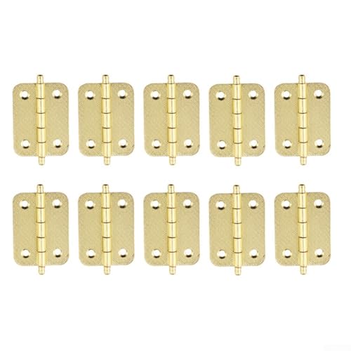 Mini bisagras doradas para puertas y armarios, aleación de zinc resistente a la corrosión con 4 agujeros de montaje, 29 x 47 mm, accesorios de fácil instalación para uso en interiores y exteriores