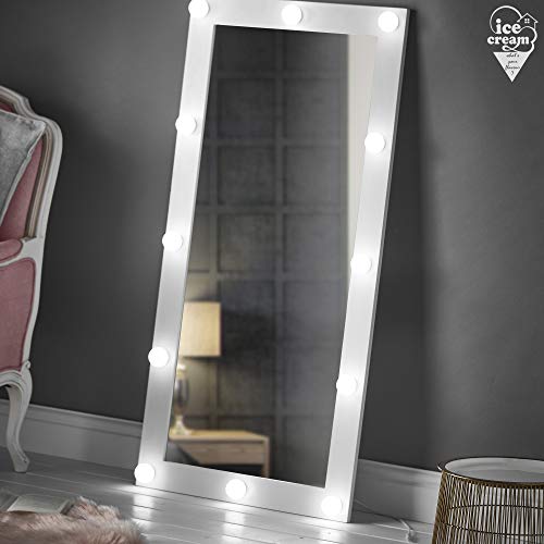 IceCreamLiving Wall Mounted/Desktop Hollywood Vanity Mirror with LED Lights For Makeup Bedroom (LEM016 LED PLUG White)