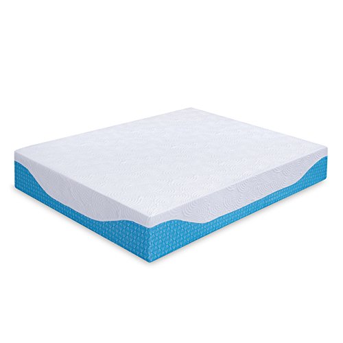 Primasleep 12 Inch Multi-Layered I-Gel Infused Memory Foam Mattress | White/Blue | Queen #TOP5