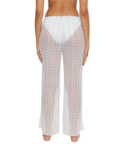 BECCA Women's Standard Platinum Lace Crochet Pants, Casual, Split Leg, Beach Cover Ups2