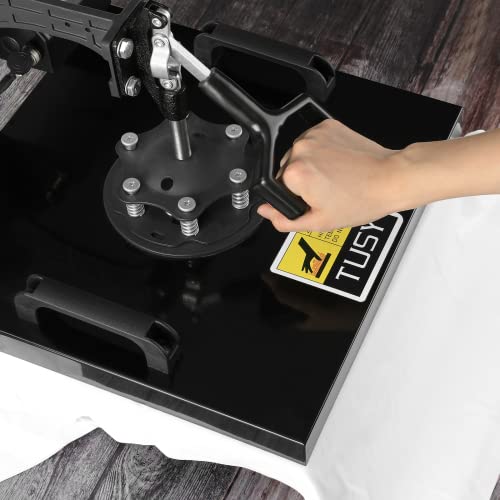 Pro 5 In 1 Tusy Heat Press 15X15, Swing Away Heat Press With Digital Control, Industrial Heat Press Machine For T-Shirts, Hats, Bags, Mugs, Plates #TOP3
