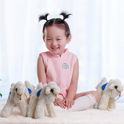 Girls' Mongolian Inspired Snap button Vest, Soft Pink, Embroidered Ger design 0-3 Months2