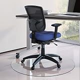 NeuType Glass Chair Mat, 36" Round x 1/4" Thick Tempered Glass Office Chair Mat for Carpet or Hardwo