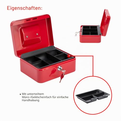 Burg Wachter CB02R Geldkassette 5020, Rot, 20,3 cm – Ansicht 3