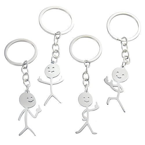 NORXUAZE Silver Middle Finger Keychains