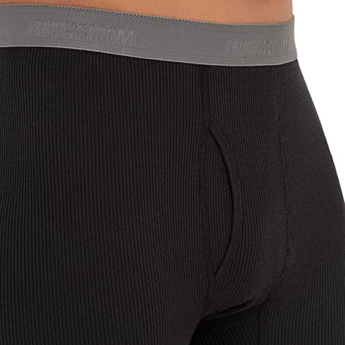 Fruit Of The Loom Men's Recycled Premium Waffle Thermal Underwear Long Johns Bottom (1, 2, 3, And 4 Packs), Black, X-Large #TOP3