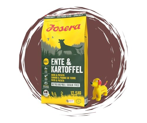 Josera - Hundefutter - Josera Exclusive Ente & Kartoffel - Getreidefreies Hundefutter für Genießer - Trockenfutter 12,5 KG + Goodie Quietsche Seppl