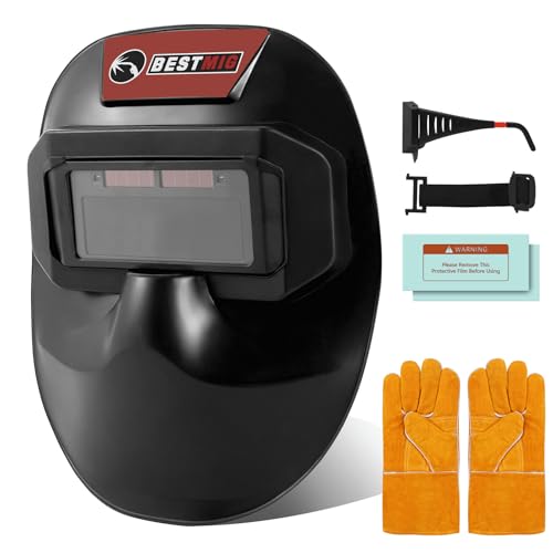 Kit de soldadura con casco y guantes BESTMIG