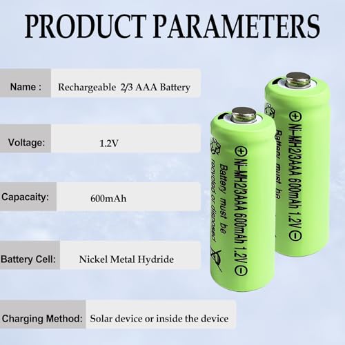 10 pilas recargables NiMH 2/3AAA 1.2V 600mAh miniatura 4