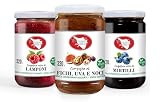 CUCINA TOSCANA - Tris: Confettura di Lamponi | Composta di Fichi, Uva e Noci | confettura di Mirtilli 3x320g