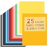 8.5' X 11' Colored Cardstock, 25 Colored Construction Paper Card Making Supplies, 180gsm/65lb Cardstock Printing Paper for Printer, Invitations, Scrapbooking, Diy Crafts, Decoration (25 Sheets)