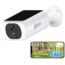 ANRAN 5MP Solar Security Camera Outdoor, Wireless Battery Powered WiFi Camera for Home Surveillance with Buit-in Solar Panel, Color Night Vision, 2-Way Audio, Siren Alarm, Works with Alexa, C3 Max