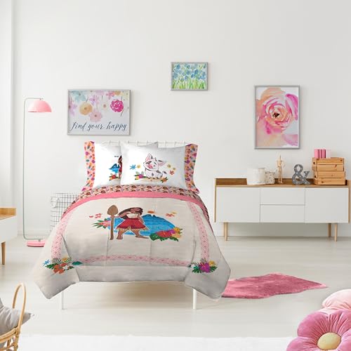 Image of Disney Moana Twin Comforter Set 5 Piece Kids Bedding for Girls, Beige