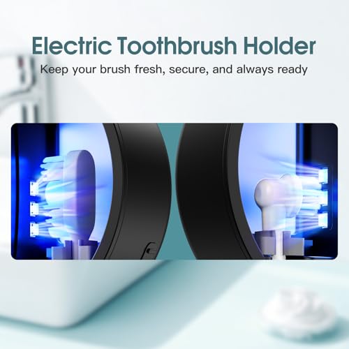 Image of Upgraded Toothbrush Holders for Bathroom, Tooth Brush Holders Wall Mounted,Toothbrush Holder Organizer with LED Smart Screen,Cleaning and Drying Fits All Toothbrushes for Home & Travel