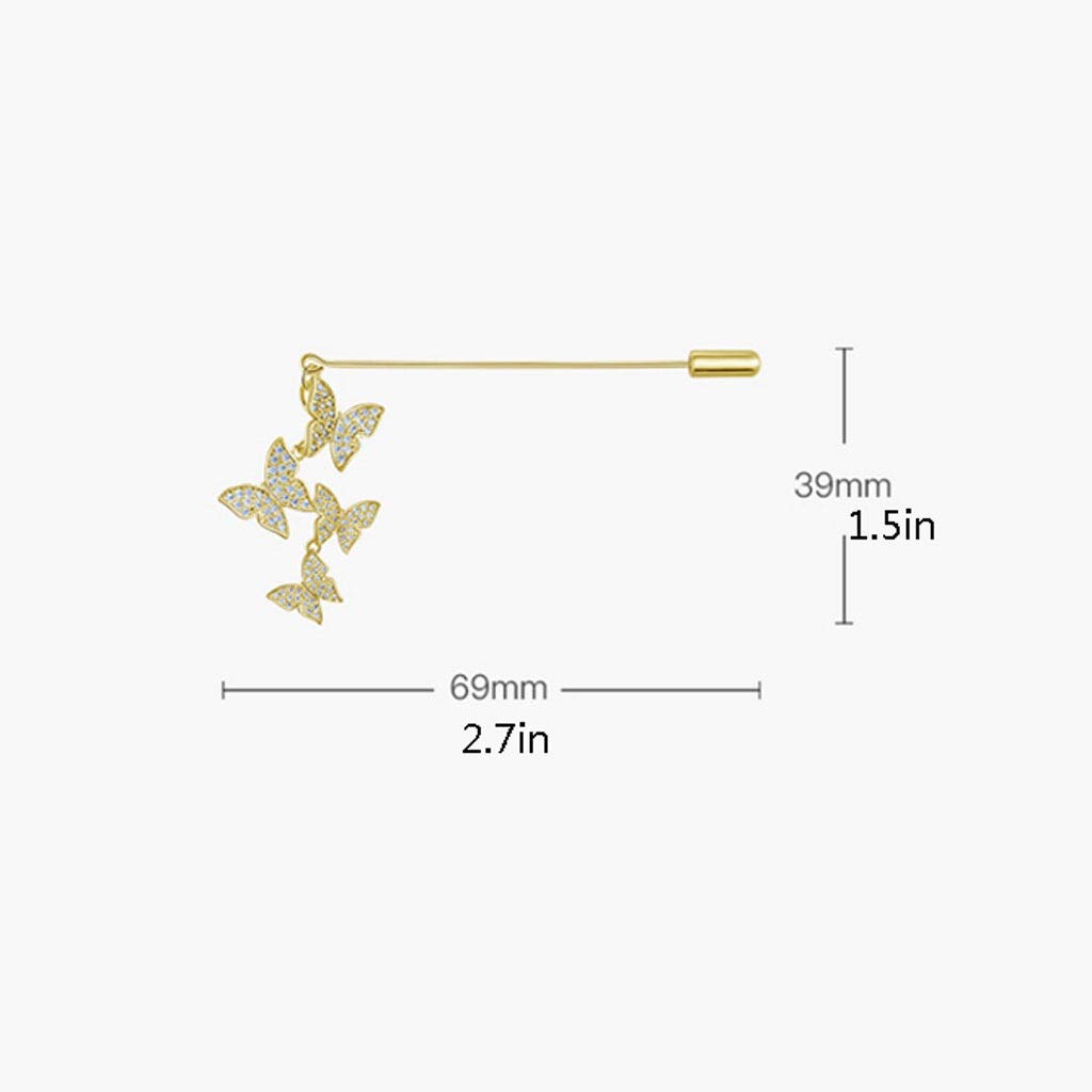Brooches Pin Butterfly Brooch Female Pin-up Pin High-End Temperament Coat Cardigan Suit Fixed Clothes Hundred Matching Accessories Butterfly Pin Brooch