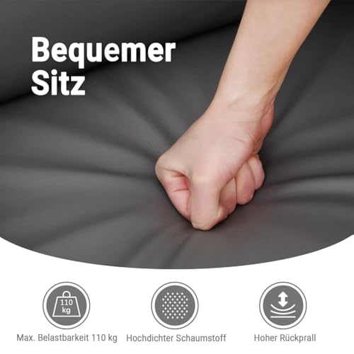 vidaXL Massagesessel, Sessel Verstellbare Rückenlehne Fußteil, Fernsehsessel Relaxsessel mit Liegefunktion, Liegesessel Polstersessel Ruhesessel, Grau Kunstleder – Bild 5