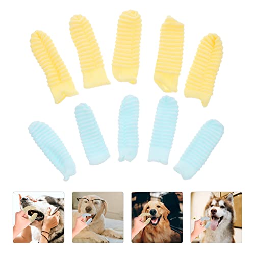 POPETPOP 10pcs escova de dentes de estimação para cães de cães pequenos de dentes de dentes de dedo