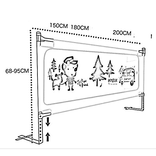 Barrière de lit bébé rose 180cm de qualité supérieure et levage vertical sécurisé - 5