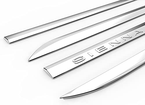Kojem 4 Pcs Chrome Outside Door Body Side Molding Trim W/Tape Compatible with 2011-2020 Toyota Sienna