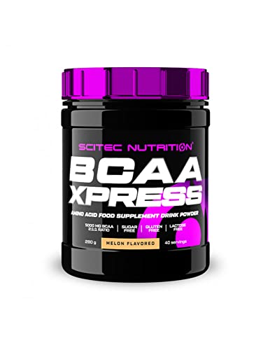 Scitec Nutrition BCAA Xpress, Sin Azúcar, Gluten y Lactosa, 5g BCAA Puros, Recuperación y Crecimiento Muscular, Proporción de Aminoácidos 2:1:1, Aromatizado y Fácil de Mezclar, 280 g, Melón