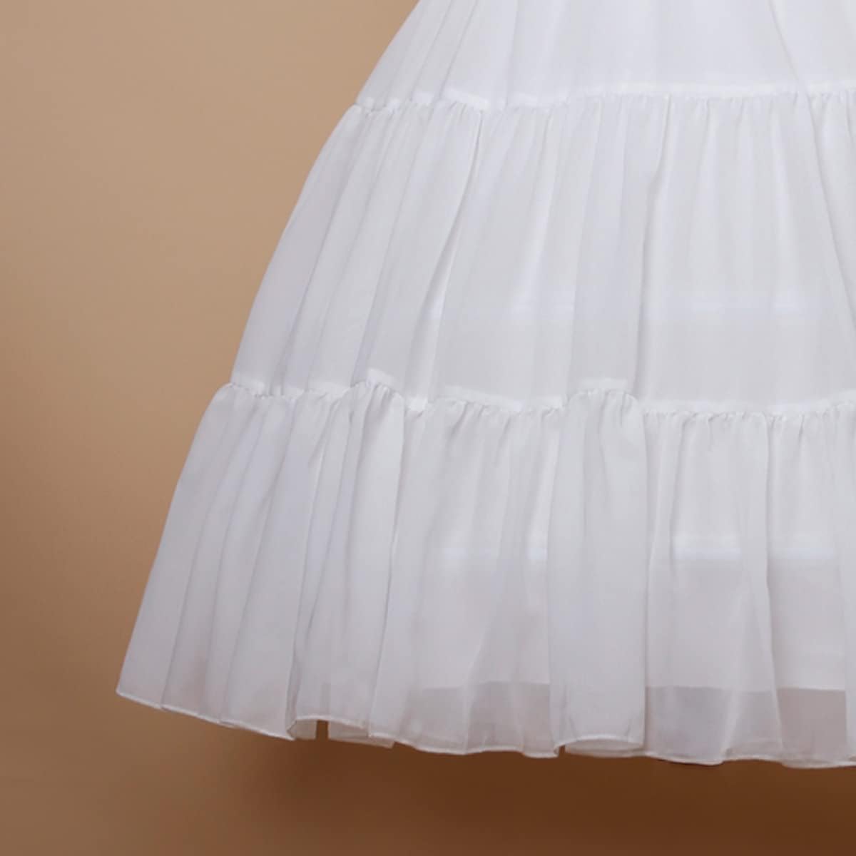 YULUOSHA Women Crinoline Petticoat Hoop Skirt Knee Length Ball Gown Chiffon Underskirt Half Slips for Wedding Victorian Dress - Image 6