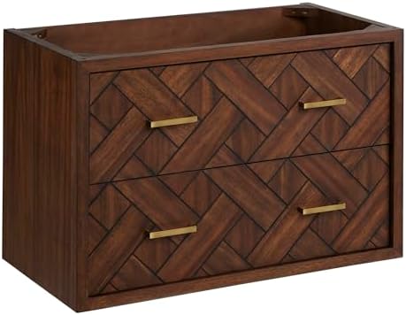 Signature Hardware 488967 Patzi 30" Single Wall Mounted Vanity Cabinet Only - Less Vanity Top - Chocolate Bark Brown