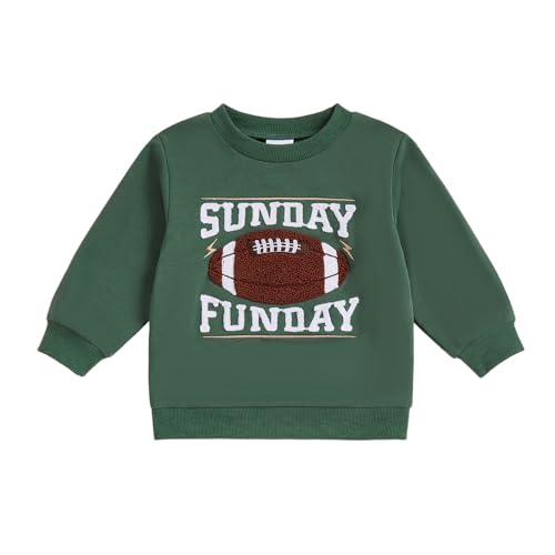 Baby Boy Girl Sweatshirt Football Letter Crewneck Long Sleeve Pullover Shirt Toddler Fall Winter Clothes