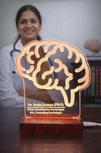 Image of DON'T JUDGE ME CUSTOMISED Doctor Lamp with Doctors Name and Design | Personalized Gift for Doctors (Warm White Color LED Light) (Brain)