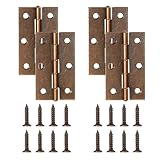 2-3/8” Red Bronze Door Hinge, Zernmiarder 4 Pcs Iron Butt Hinges, Window Hinges Interior and Outdoor Hinge with Screws - 60 x 36 mm