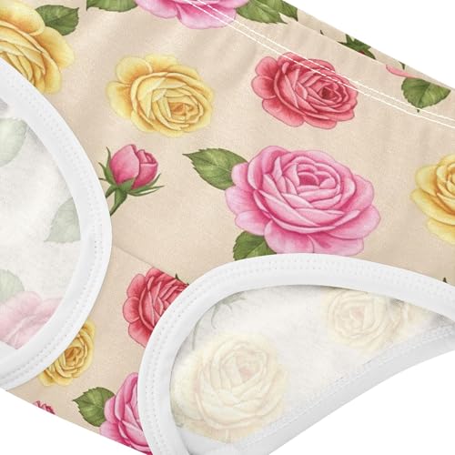 Toddlers Underwear Floral 2t Cotton Girl Panties Cute Funny Kids Undies Briefs Vintage Flowers Colorful Floral4