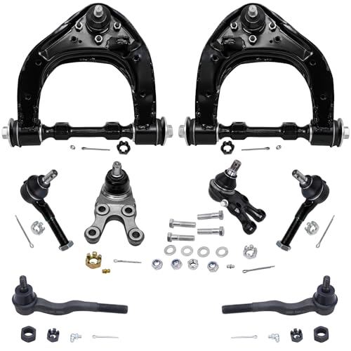 Image of Detroit Axle - 8pc Front End Kit for 1994-2000 Mitsubishi Montero, 1997-2004 Montero Sport, 2 Upper Control Arms w /Ball Joints 2 Lower Ball Joints 4 Inner Outer Tie Rods 1998 1999 Replacement