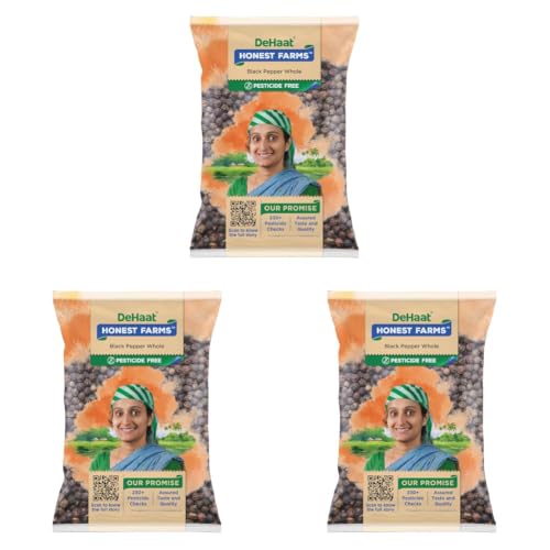 Image of DeHaat Honest Farms Pesticide Free Black Pepper Whole 100 gm. (Pack of 3)