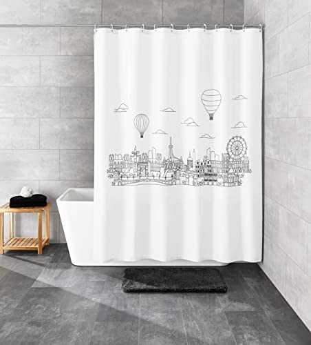 Kleine Wolke Wonderland Shower Curtain 180 x 200 cm PEVA Black White, W 70.9" x L 78.7" (1 Panels) - Image 2