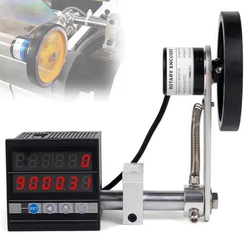 Contador digital de longitud – Rueda de medición mecánica para línea de pesca, cables, cable en pies, pulgadas, metro, yarda, contador de precisión 0-999999