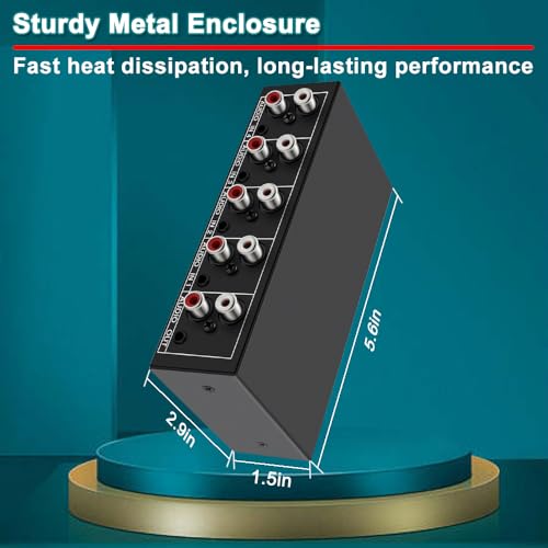 FlyroadUp 3.5mm Aux + RCA L/R Bi-Directional Stereo Audio Switch 4 in 1 Out A/B Analog Audio Switcher Selector