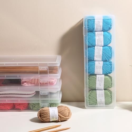 Image of 6 Pack Large Plastic Storage Boxes with Lids, Craft Jewelry Life Item Organizer for Puzzles, Pens, Rings, Needle and Thread, Nail Polish, Remote Controls