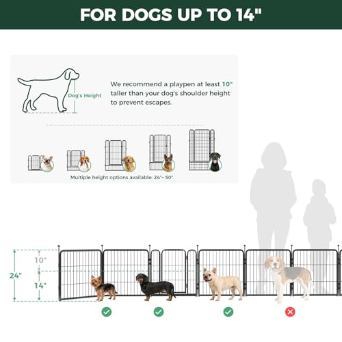 Image of FXW Rollick Dog Playpen with RV Step Grid for RV Camping, 24 inch H, 16 Panels | Easy Setup & Sturdy, Blocks RV Stair Gaps, Fits RV Steps up to 26 inchW, For Puppies & Small Dogs, Patented