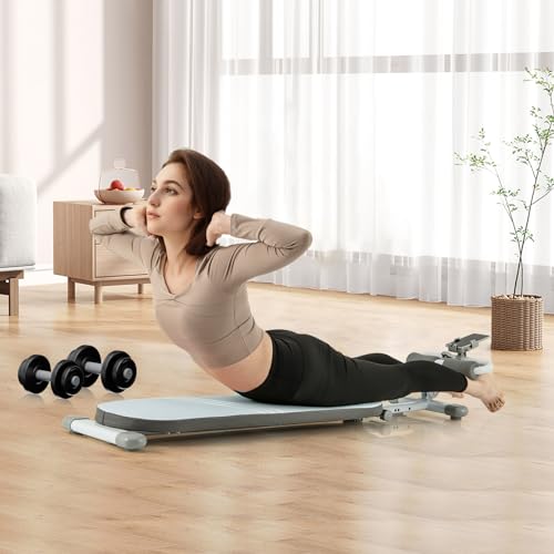 GOPLUS Banco de Abdominales Plegable, Banco de Pesas Inclinable con Ángulo Ajustable de 3 Niveles, Longitud Ajustable, Banco de Entrenamiento para Abdomen, Gimnasio en Casa, Carga 150 kg (Azul) - imagen 4