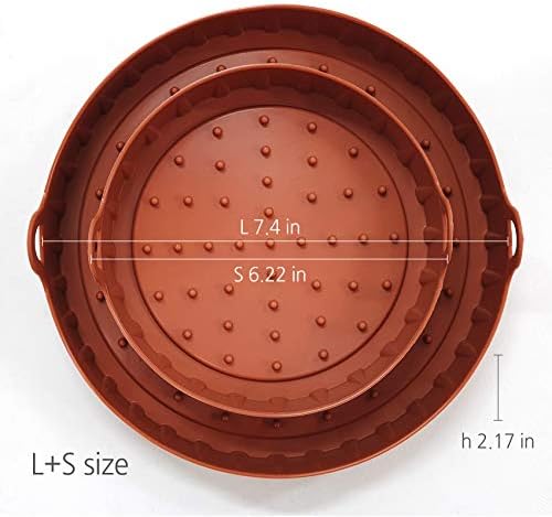HAIM Living SILICONE TRAY for Air Fryer, Set of 2 โ Premium Quality&Safe โ Medical Grade Silicone โ Non-Stick, User-Friendly โ Dishwasher Safe & Heat Resistant โ Healthy & Hygienic โ Widely Compatible