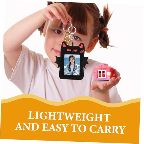 Cute Plush Photocard Holder Keychain Kawaii Winged Devil Card Sleeve for Students Fans Office Use Versatile Id Credit Card Protector Soft Eye Catching Design3