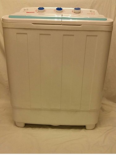 LEISURE DIRECT 230V TWIN PORTABLE WASHING MACHINE FOR STUDENTS + SPIN FUNCTION + ELECTRIC PUMP DRAIN