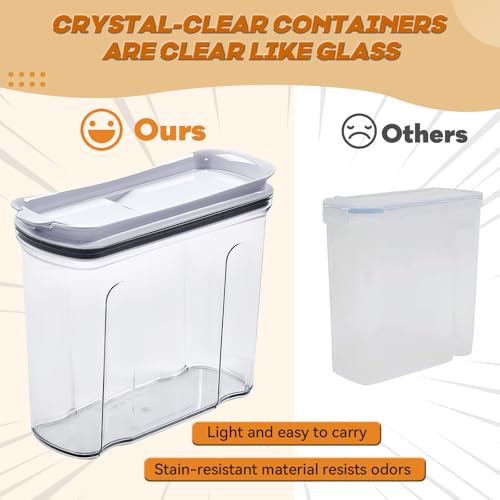 Image of Cereal Containers Storage Set, Airtight Food Storage Container with Lid 2.5L,2PCS BPA-FREE Plastic Pantry Organization Canisters for Rice Cereal Flour Sugar Dry Food in Kitchen