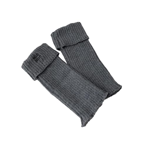 chanstore 5 Pairs - Embroidered Letter Stacking Socks, Loose Sports Girl Knitted Autumn and Winter Women's Socks - Gray - One Size fits All