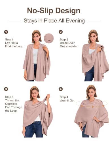Image of PULI Womens Cross Front Poncho Shawl Wrap Elegant Wedding Formal Gift