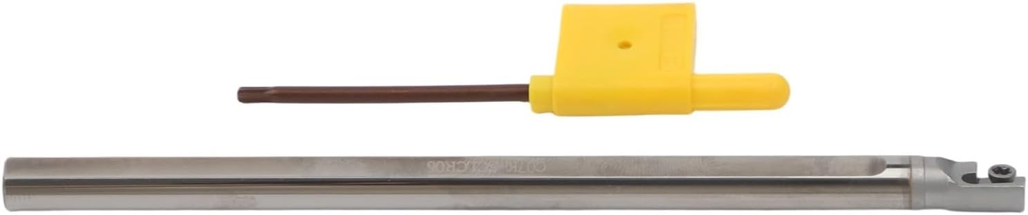 Solid Carbide Boring Bar Tool Holder C07K-SCLCR06 for CNC Lathe, Anti-Shock & High-Impact Resistant, Compatible with CCMT0602 Inserts, 100mm Length × 7mm Shank Diameter