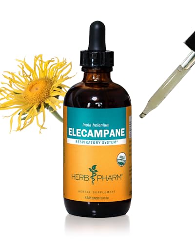 Herb Pharm Certified Organic Elecampane Liquid Extract for Respiratory System Support - 4 Ounce