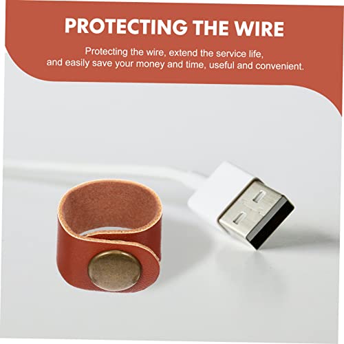 Organizador de cables NUOBESTY 50 piezas, sujetadores reutilizables de cuerda para auriculares y cargadores USB, envoltorios duraderos de cuero para orden en hogar y oficina miniatura 6